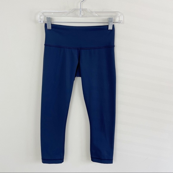 lululemon athletica Pants - Lululemon Wunder Under Mid Rise Luxtreme Crop Blue